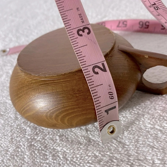 Vintage Handmade Wooden Candle Holder With Handle - Picture 10 of 12